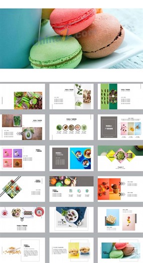 精美马卡龙甜点ppt模板素材下载